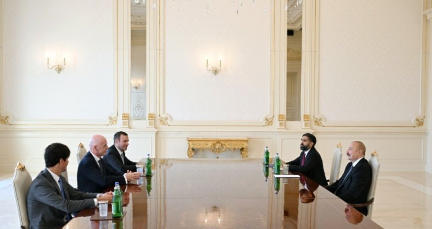 President Ilham Aliyev receives FIFA President Gianni Infantino