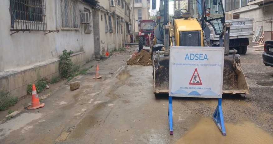 
Yasamalda içməli su xəttində qəza baş verib