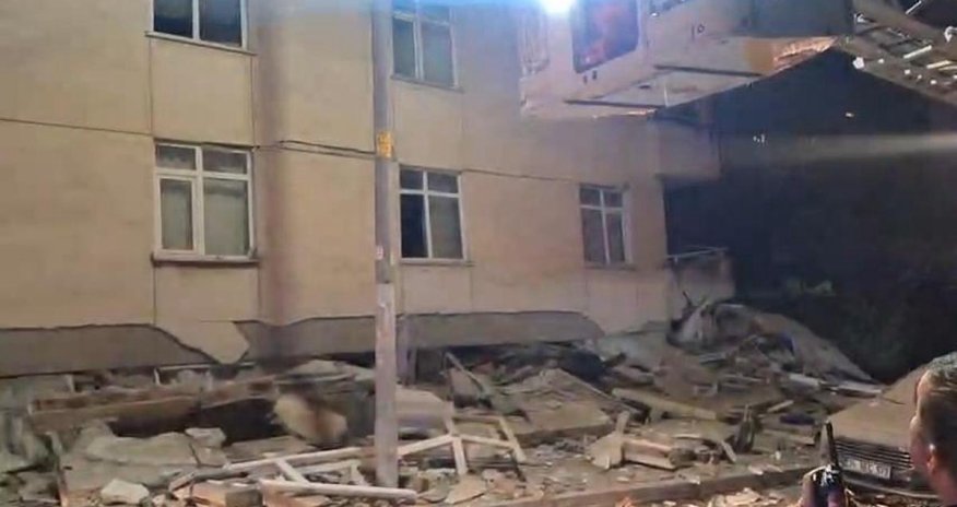 Residential building collapses in Istanbul