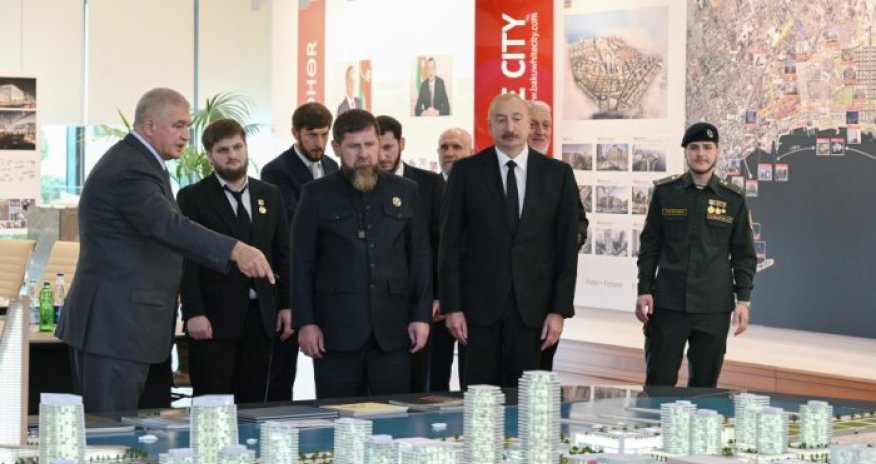 İlham Əliyev və Ramzan Kadırov "Bakı Ağ Şəhər"də olublar