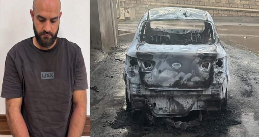 Qaradağda məktəb direktorunun avtomobilini yandıran şəxs həbs edilib