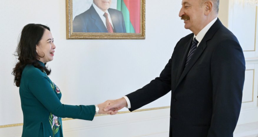 Prezident İlham Əliyev Vyetnamın Vitse-prezidenti ilə görüşüb