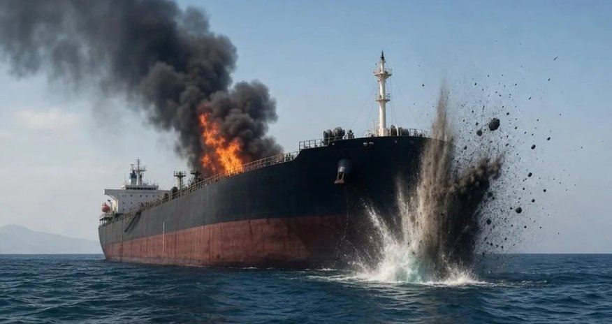 КСИР: Супертанкер с 2 млн баррелей нефти подорвался на мине в Ормузском проливе