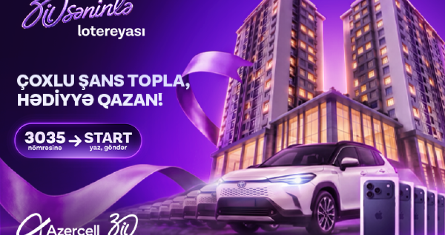 Azercell-in yubiley lotereyasında Fakturasız xətt abunəçiləri üçün hər həftə 7 iPhone və bir Toyota Corolla Cross uduşa çıxarılır!
