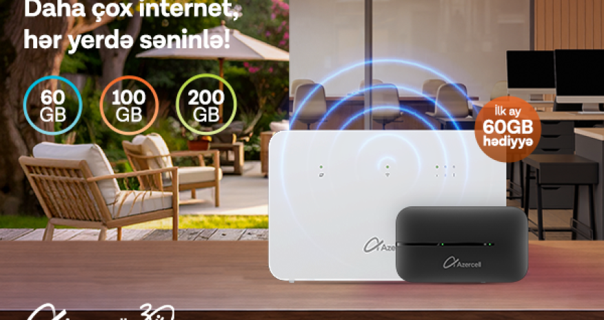 Enjoy more affordable data packs with Azercell MiFi and Wi-Fi devices