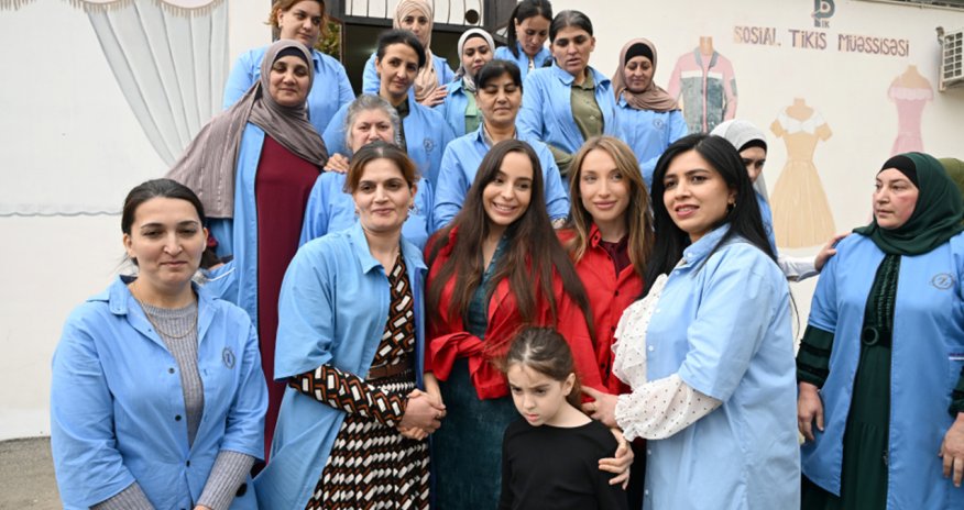 Prezidentin qızı və gəlini Şamaxıda sosial tikiş müəssisəsində